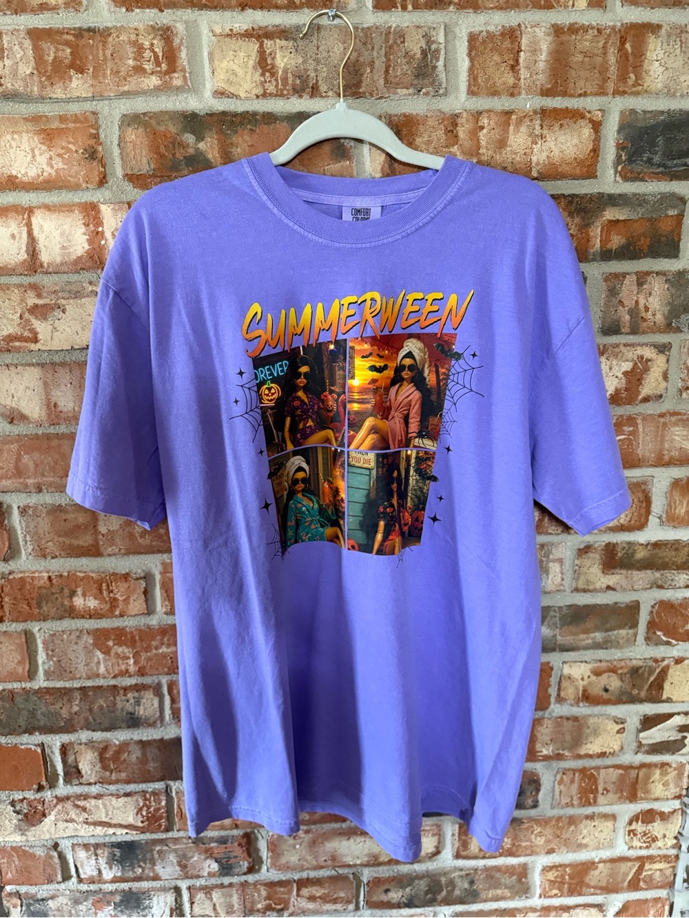 Comfort Colors Violet 'Summerween' Graphic Short Sleeve Tee